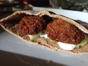 Like two falafel in a pita.